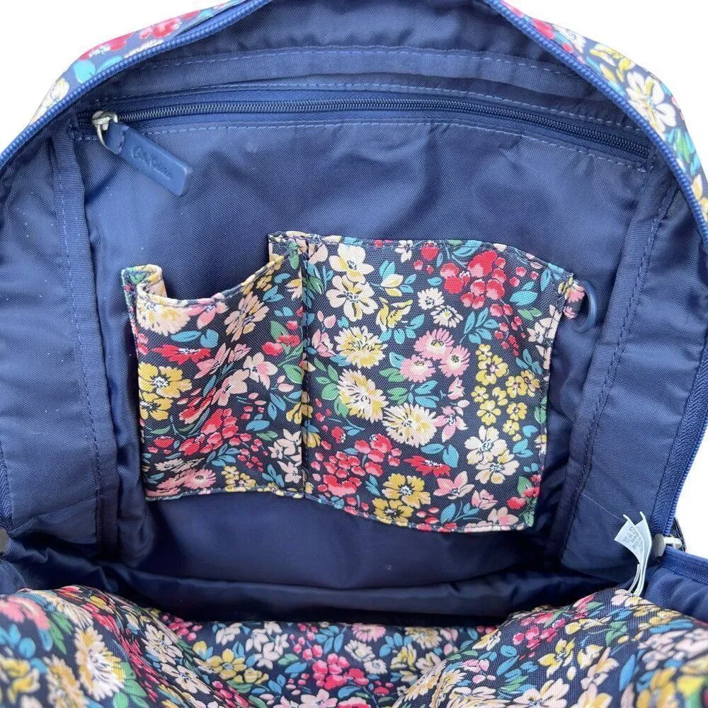Cath Kidston Navy Blue Floral Buckle Travel School Backpack